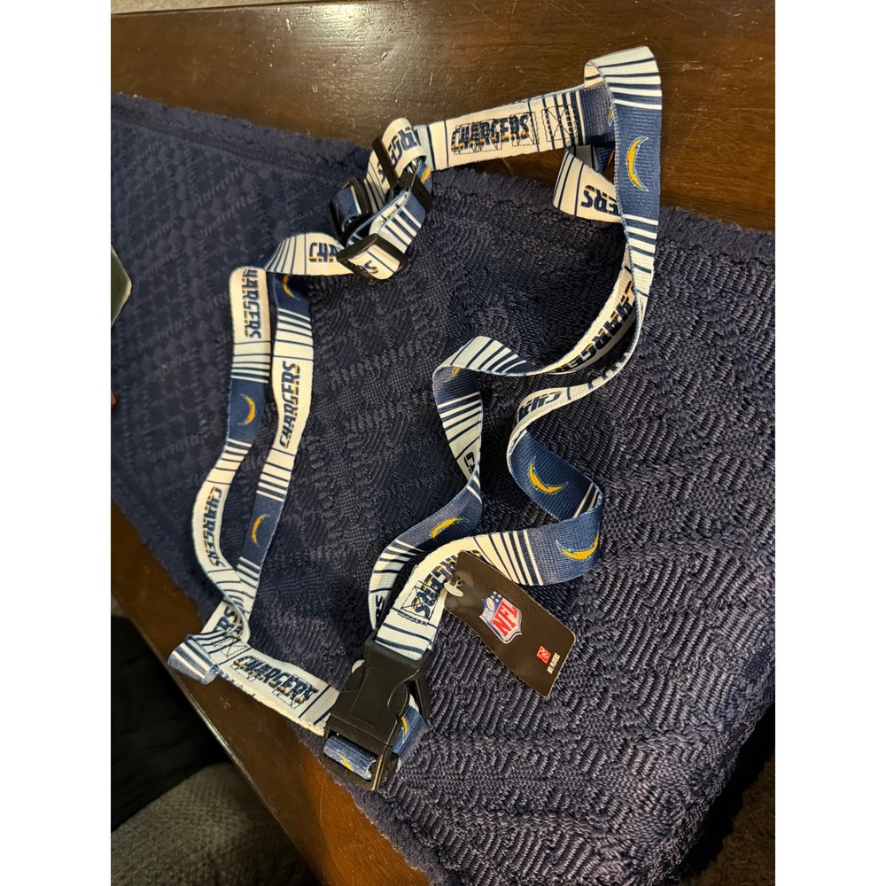 NFL Los Angeles Chargers Dog Harness Blue White Adjustable Pet Gear New W Tags